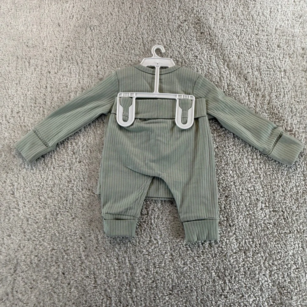 Carters Just One You Sage Green Ribbed 2-Piece Set 3M Grow With Baby 1T717610